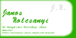 janos molcsanyi business card