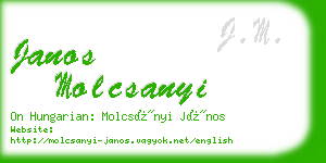 janos molcsanyi business card